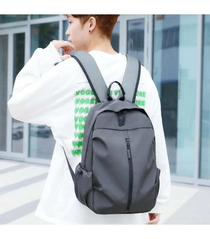 Gray Casual Backpack With Central Zipper Built In USB Port Water Resistant Fabric Suitable For Daily Commute School
Gray Casual Backpack With Central Zipper Built In USB Port Water Resistant Fabric Suitable For Daily Commute School