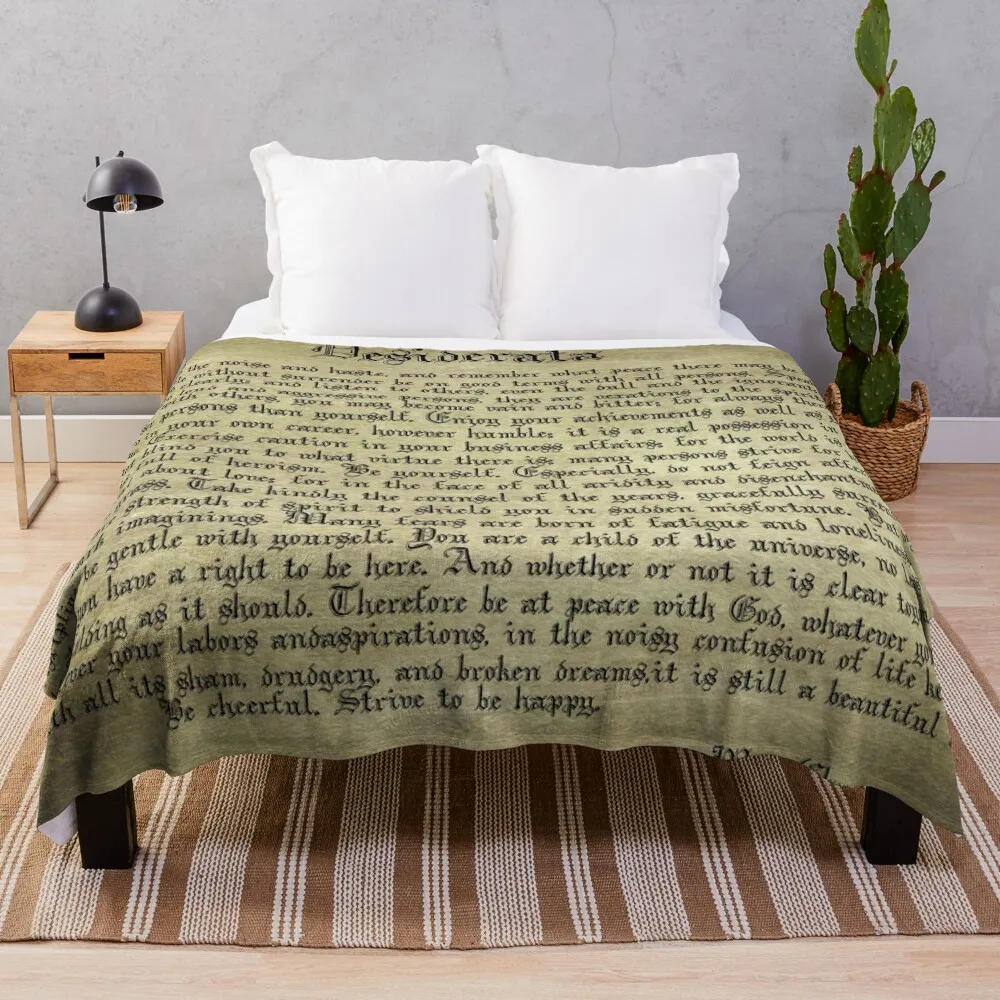 Vintage Desiderata Throw Blanket Bed linens Soft Plush Plaid valentine gift ideas
Vintage Desiderata Throw Blanket Bed linens Soft Plush Plaid valentine gift ideas