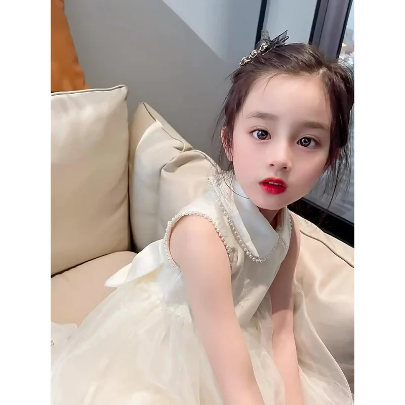Girls Summer New Western Style Doll Collar High-End Dress Little Girl Sleeveless Princess Tulle Dress
Girls Summer New Western Style Doll Collar High-End Dress Little Girl Sleeveless Princess Tulle Dress
