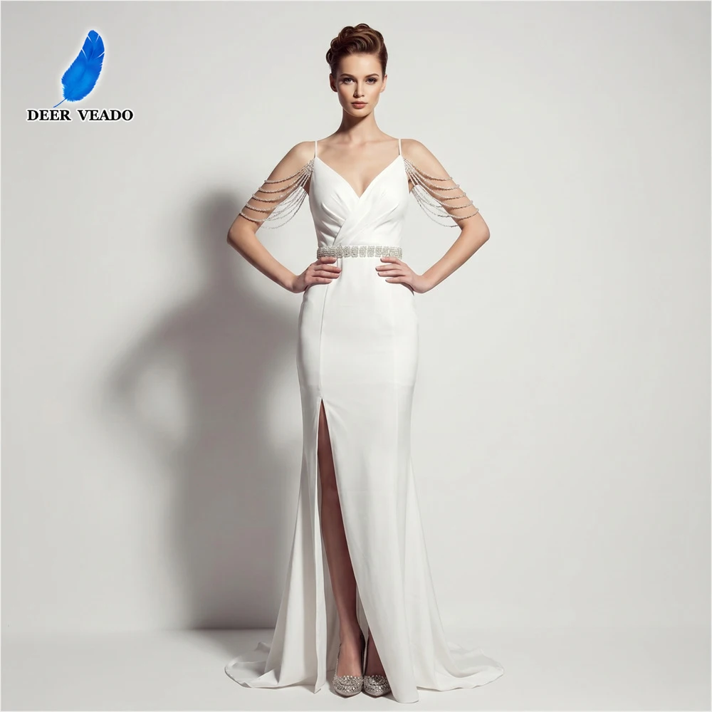 DEERVEADO 8 Colors Mermaid Slit Soft Satin Evening Dresses for Woman Elegant Wedding Party Dress with Beads Formal Dress Prom
DEERVEADO 8 Colors Mermaid Slit Soft Satin Evening Dresses for Woman Elegant Wedding Party Dress with Beads Formal Dress Prom