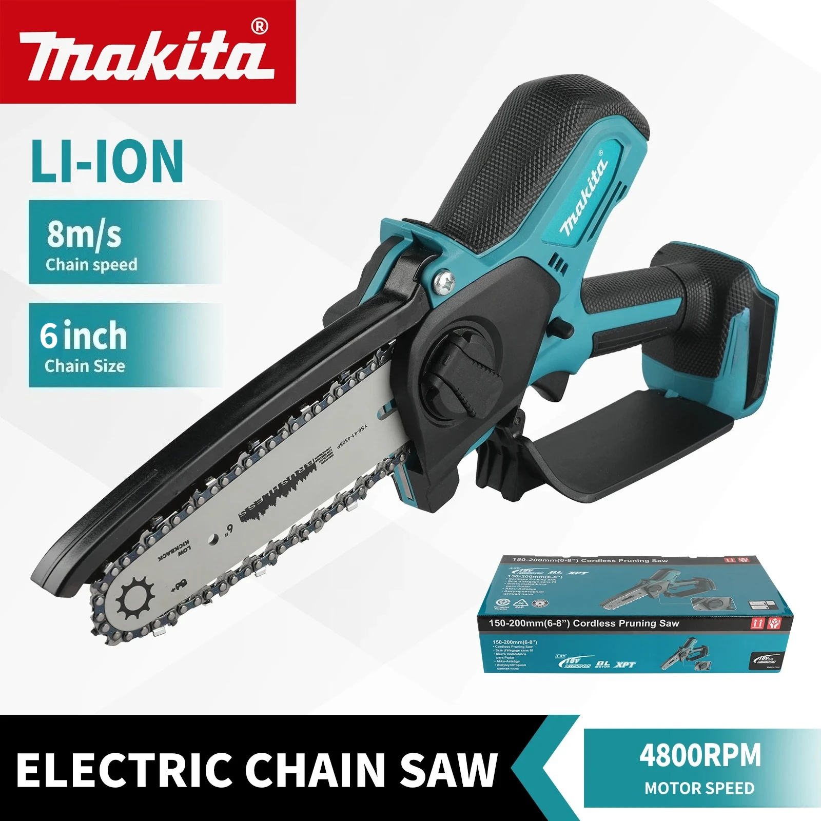 Makita 6 inch Small Handheld Saw Electric Mini Cordless Chainsaw Portable Logging Sawzall Power Tool For Garden Wood Cutting
Makita 6 inch Small Handheld Saw Electric Mini Cordless Chainsaw Portable Logging Sawzall Power Tool For Garden Wood Cutting