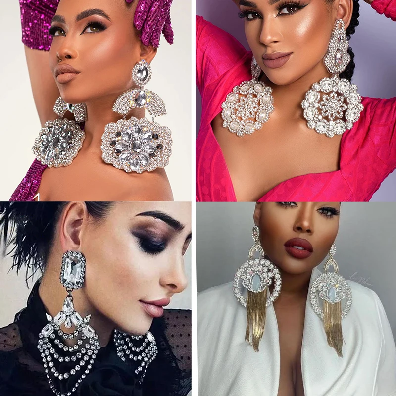 Exaggerated Catwalk Rhinestone Big Earrings for Women's Performance Modeling Personality Versatile Super Flash Stud Earrings
Exaggerated Catwalk Rhinestone Big Earrings for Women's Performance Modeling Personality Versatile Super Flash Stud Earrings