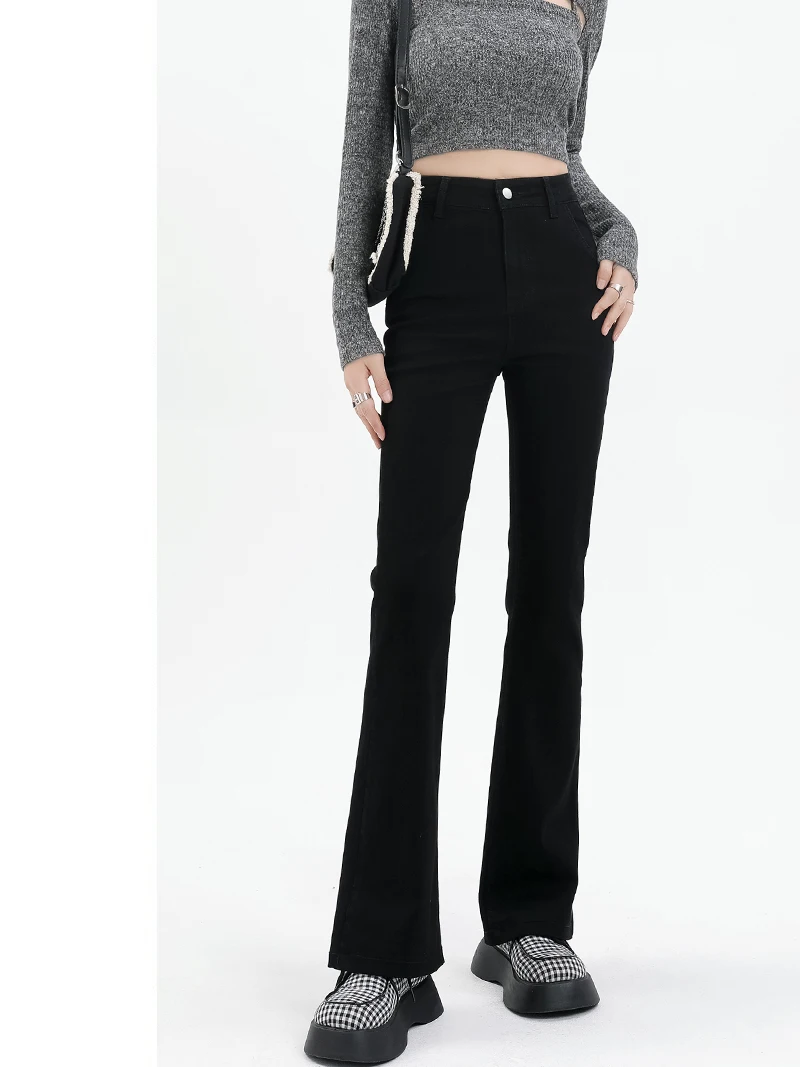 High Waist Flared Jeans Women's Black Slimming Hoof Pants Spring New Style Cotton Elastic Denim Anti-Wrinkle
High Waist Flared Jeans Women's Black Slimming Hoof Pants Spring New Style Cotton Elastic Denim Anti-Wrinkle