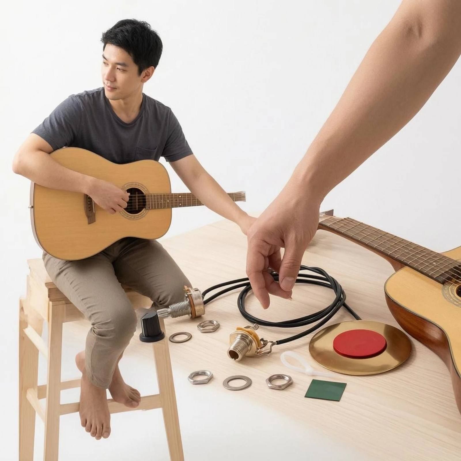 Adhesive Piezo Pickup No Battery Piezo Guitar Pickup Vibration-Sensitive Audio Sensor Easy to Install Portable
Adhesive Piezo Pickup No Battery Piezo Guitar Pickup Vibration-Sensitive Audio Sensor Easy to Install Portable