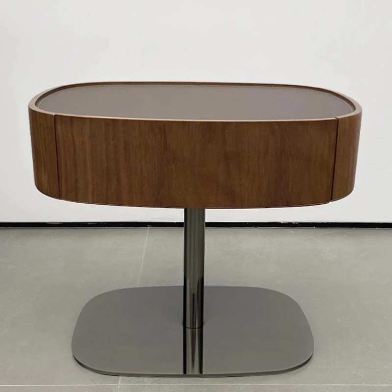 Italian minimalist walnut bedside table solid saddle leather modern bedside table designer medieval style small side table
Italian minimalist walnut bedside table solid saddle leather modern bedside table designer medieval style small side table