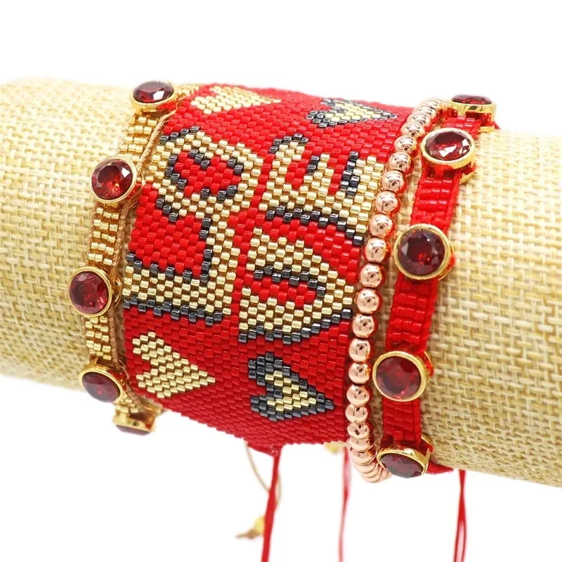European and American fashion personality red love letter miyuki bracelet bohemian hand-woven zircon bracelet
European and American fashion personality red love letter miyuki bracelet bohemian hand-woven zircon bracelet