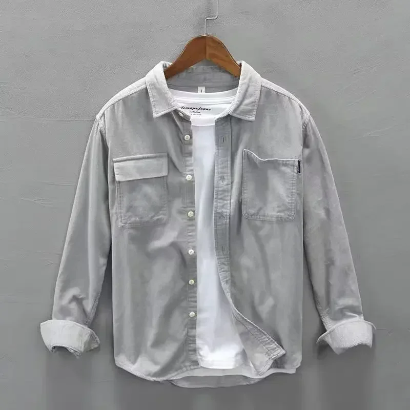Spring/ Autumn Solid Color Corduroy Long Sleeve Shirt Men's Casual Fashion Top Button Pocket Design Retro Style Street Wear
Spring/ Autumn Solid Color Corduroy Long Sleeve Shirt Men's Casual Fashion Top Button Pocket Design Retro Style Street Wear