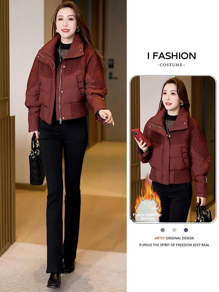 Faionable Pure Color Women's ort Jaet Loose Slimming Design Winter Cotton Coat Korean Sle Button Zipper Splice Thiened
Faionable Pure Color Women's ort Jaet Loose Slimming Design Winter Cotton Coat Korean Sle Button Zipper Splice Thiened