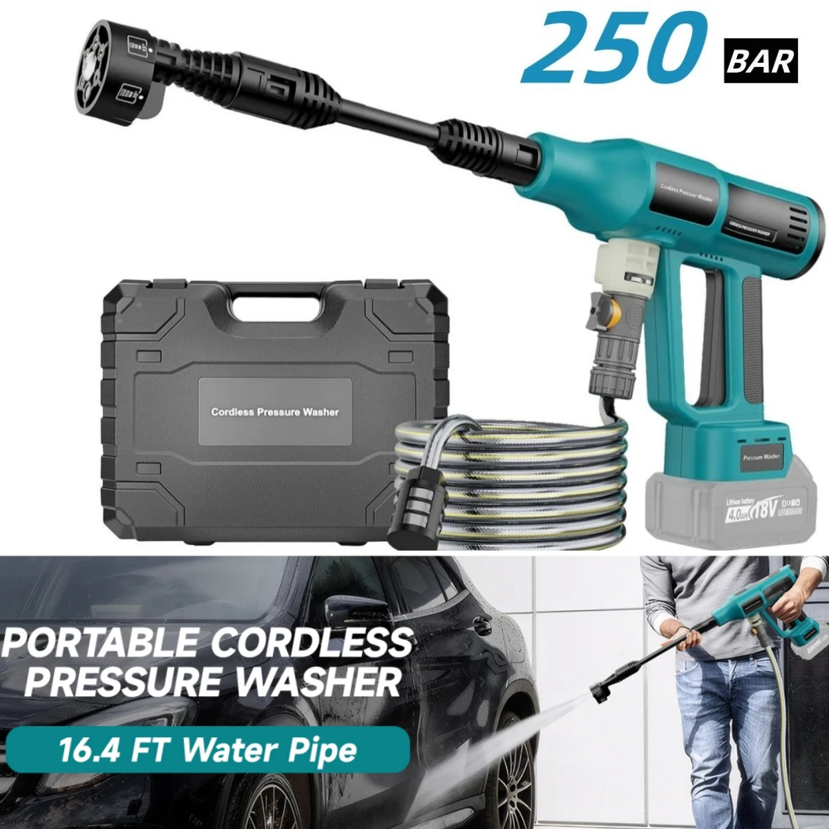 Бесщеточный электрический пистолет для мойки высокого давления 380 Вт, мощность 250 бар, пистолет-распылитель для садовой мойки автомобилей для аккумуляторного штифта Makita
Бесщеточный электрический пистолет для мойки высокого давления 380 Вт, мощность 250 бар, пистолет-распылитель для садовой мойки автомобилей для аккумуляторного штифта Makita