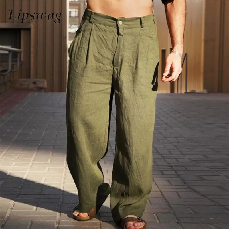 Casual Mens Cotton Linen Pants Spring Autumn Vintage Solid Color Loose Straight Trousers For Men Trendy Draped Breathable Pants
Casual Mens Cotton Linen Pants Spring Autumn Vintage Solid Color Loose Straight Trousers For Men Trendy Draped Breathable Pants