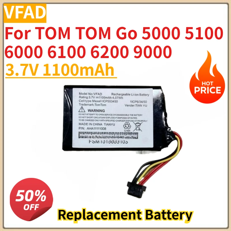 New 3.7V 1100mAh GPS Battery VFAD Battery for TOM TOM Go 5000 5100 6000 6100 6200 9000
New 3.7V 1100mAh GPS Battery VFAD Battery for TOM TOM Go 5000 5100 6000 6100 6200 9000