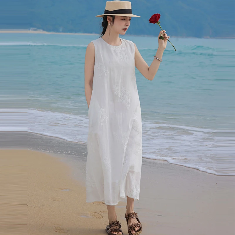 High Quality Linen Embroidery Women Casual Dress New Arrival 2026 Summer O-neck Loose Comfortable Female Long Dresses M2578
High Quality Linen Embroidery Women Casual Dress New Arrival 2026 Summer O-neck Loose Comfortable Female Long Dresses M2578
