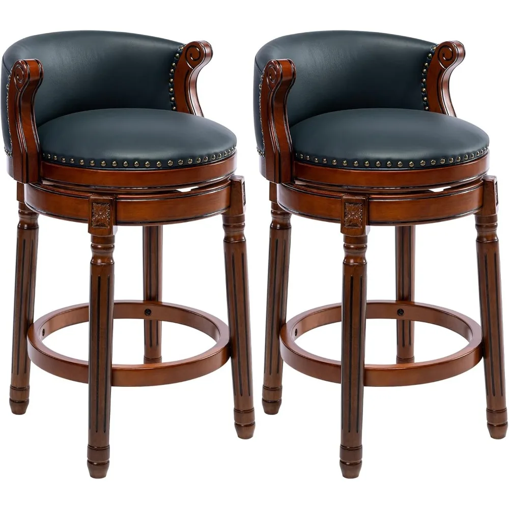 Bar Stools Rubber Wood Counter Height Bar Stool Leather Upholstered Swivel Barstools with Back & Footrest for Home,Kitchen,Count
Bar Stools Rubber Wood Counter Height Bar Stool Leather Upholstered Swivel Barstools with Back & Footrest for Home,Kitchen,Count