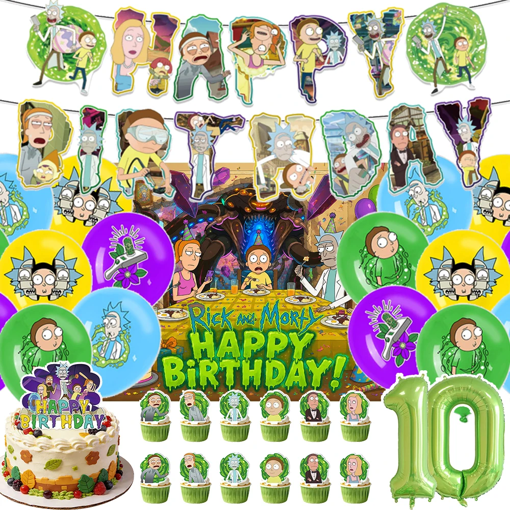 Cartoon Rick and Morty Kids Birthday Party Decoration Background Balloon Set Cake Topper Backdrop Baby Shower Supplies Kid Gifts
Cartoon Rick and Morty Kids Birthday Party Decoration Background Balloon Set Cake Topper Backdrop Baby Shower Supplies Kid Gifts