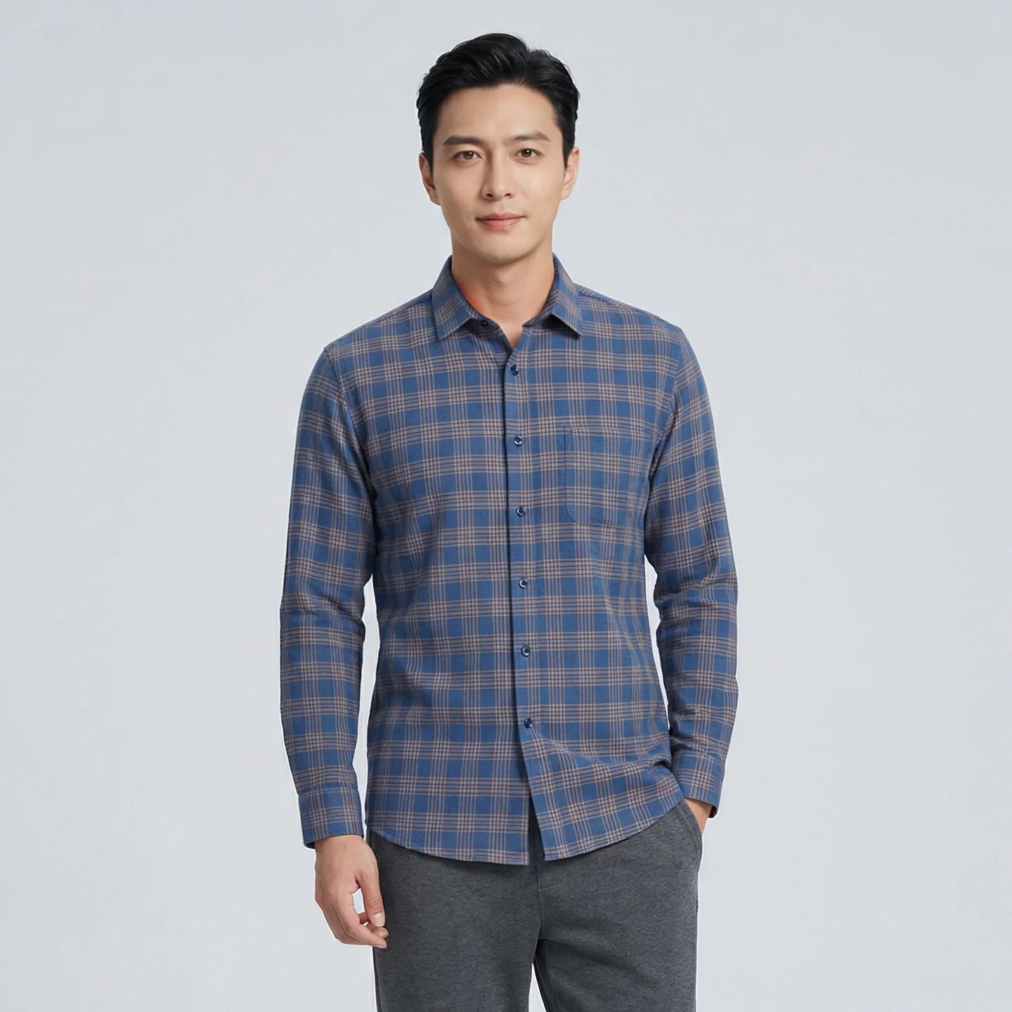 New in shirt 100%cotton brushed long sleeve shirts for men single pocket casual tops soft plaid vintage elegant designer clothes
New in shirt 100%cotton brushed long sleeve shirts for men single pocket casual tops soft plaid vintage elegant designer clothes