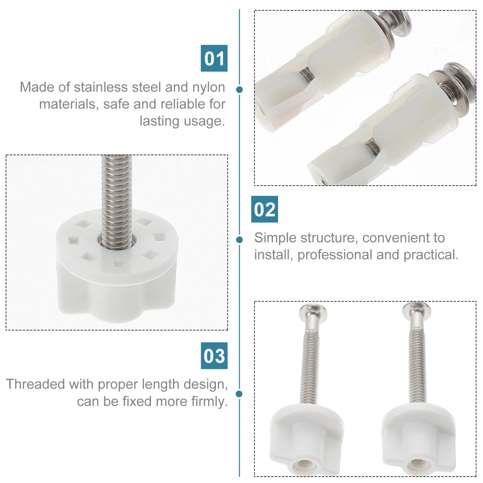 1Set Toilet Lid Expansion Screws Stainless Steel Nylon Durable Fixing Bolts Replacement Screws for Toilet Seat Hinges
1Set Toilet Lid Expansion Screws Stainless Steel Nylon Durable Fixing Bolts Replacement Screws for Toilet Seat Hinges