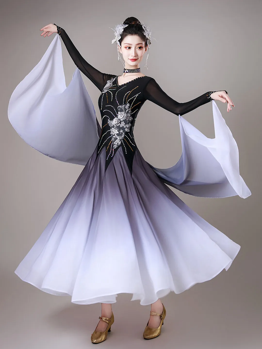 Dresses For Ballroom Dance Dress Long Sleeves Standard Modern Dancing Clothes Big Swing High-end Waltz Modern Dance Dress Skirt
Dresses For Ballroom Dance Dress Long Sleeves Standard Modern Dancing Clothes Big Swing High-end Waltz Modern Dance Dress Skirt