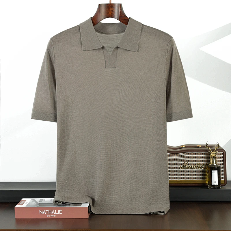 Summer New Men'S 100% Fine-Spun Pure Wool Short-Sleeve T-Shirt Business Casual Turn-Down Collar Comfortable And Breathable
Summer New Men'S 100% Fine-Spun Pure Wool Short-Sleeve T-Shirt Business Casual Turn-Down Collar Comfortable And Breathable