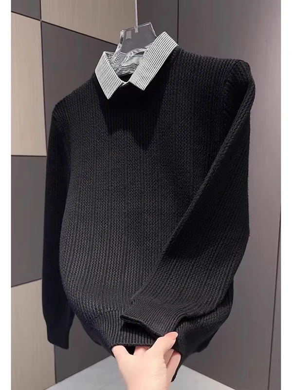 Очень большой мужской вязаный свитер на осень-зиму, повседневный базовый слой, утепленный, длинный рукав, теплый
Очень большой мужской вязаный свитер на осень-зиму, повседневный базовый слой, утепленный, длинный рукав, теплый