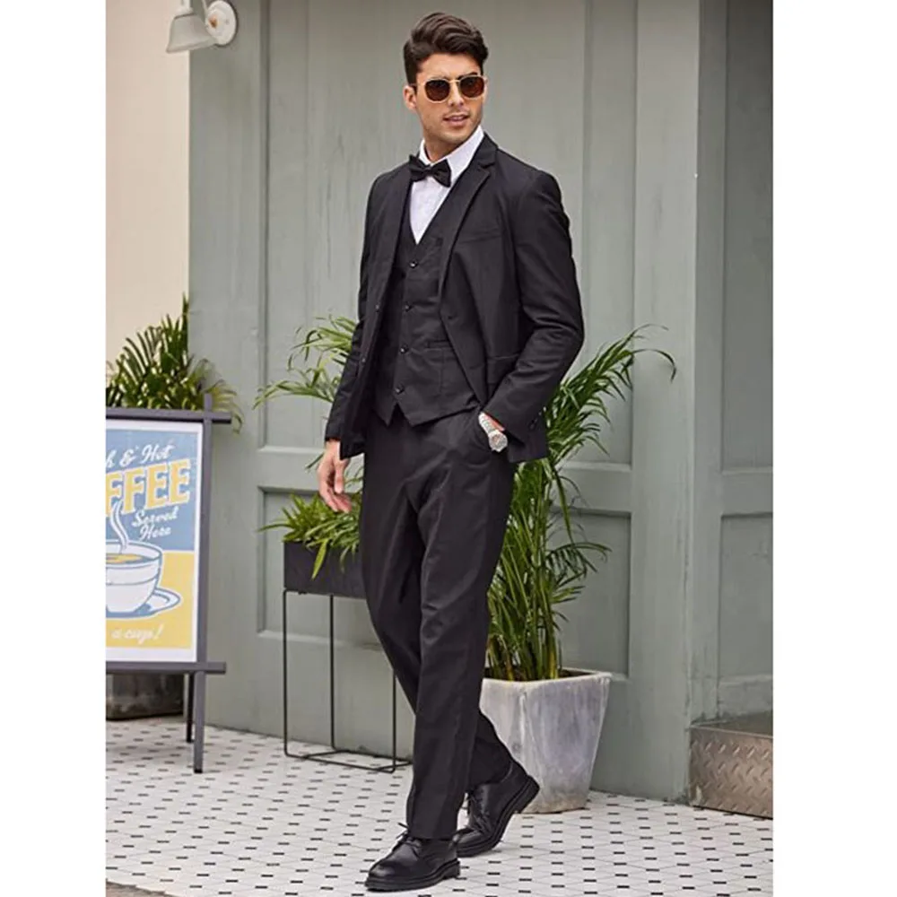 Luxury Black Wedding Men's Suits 3 Pieces Jacket Pants Vest Male Clothing Elegant Notch Lapel Banquet Business Blazers Sets
Luxury Black Wedding Men's Suits 3 Pieces Jacket Pants Vest Male Clothing Elegant Notch Lapel Banquet Business Blazers Sets