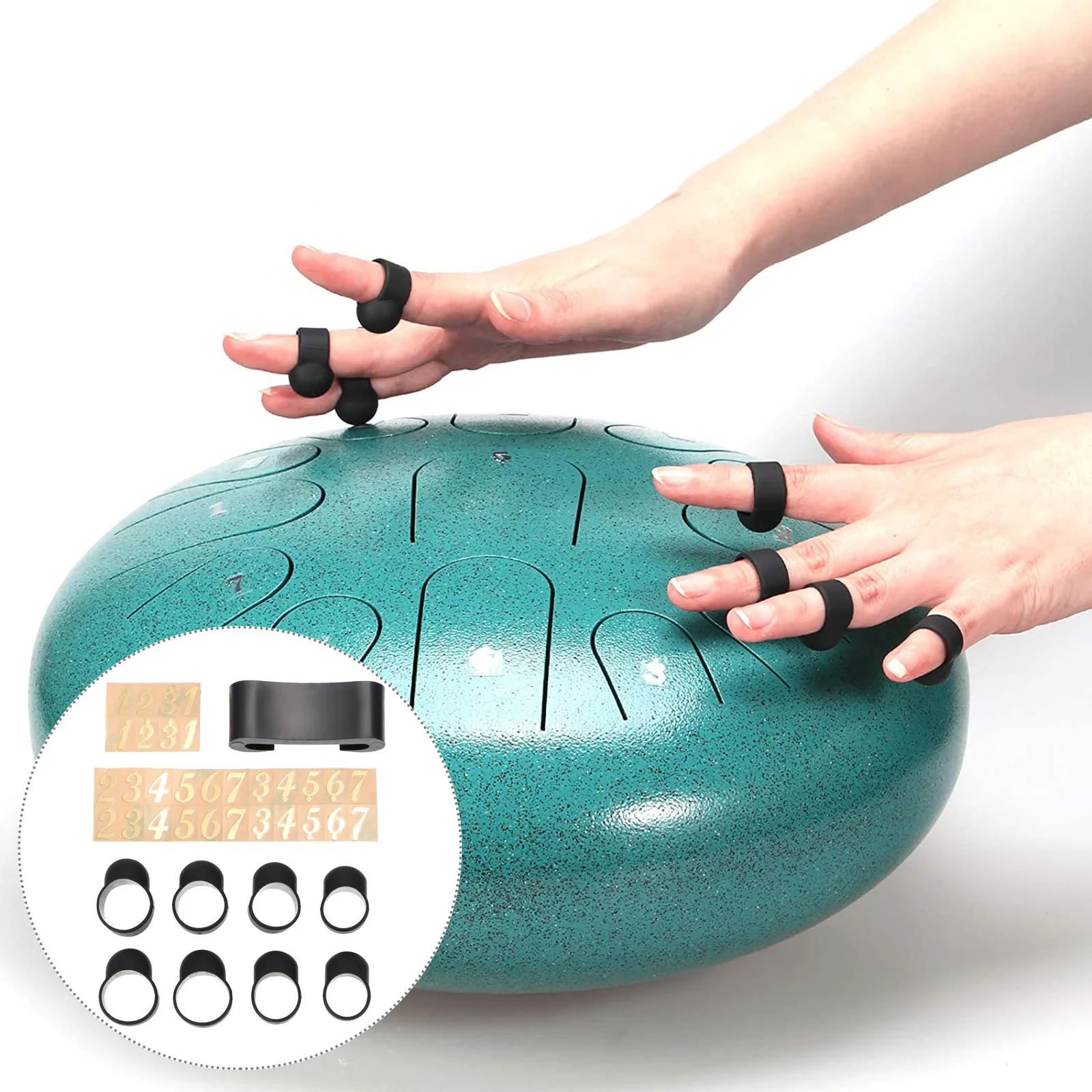 1Set Tongue Drum Finger Sleeves Silicone Durable Note Stickers Drumstick Holder Drum Mallet Supplies Musical Instrument Supplies 
1Set Tongue Drum Finger Sleeves Silicone Durable Note Stickers Drumstick Holder Drum Mallet Supplies Musical Instrument Supplies