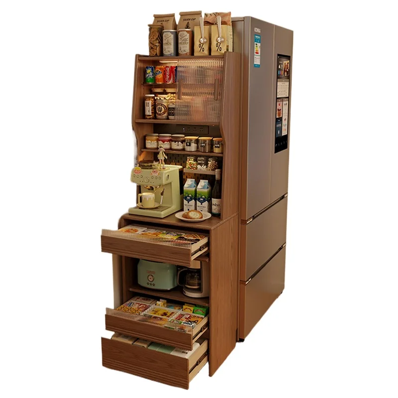 Solid wood dining side high cabinet, the kitchen is integrated against the wall, and the locker does not take up space narrow
Solid wood dining side high cabinet, the kitchen is integrated against the wall, and the locker does not take up space narrow