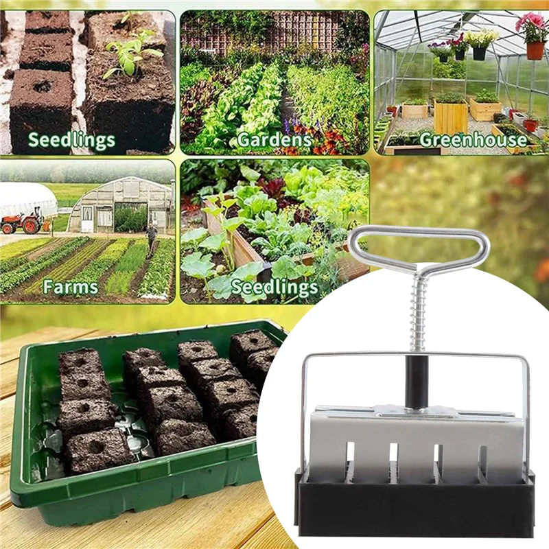A26F-Handheld Seedling Soil Block Maker 20-Cell Steel Soil Blocking Tool With Handle Garden Blocking Tools
A26F-Handheld Seedling Soil Block Maker 20-Cell Steel Soil Blocking Tool With Handle Garden Blocking Tools