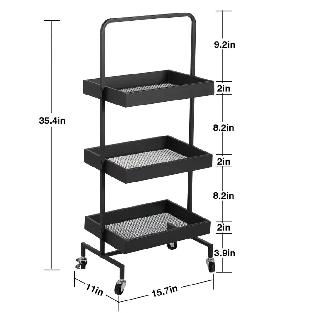 3-Tier Mobile Metal Utility Cart, Storage Rolling Cart with 360°Lockable Wheels, Freestanding Shelving Unit for Home Kitchen
3-Tier Mobile Metal Utility Cart, Storage Rolling Cart with 360°Lockable Wheels, Freestanding Shelving Unit for Home Kitchen