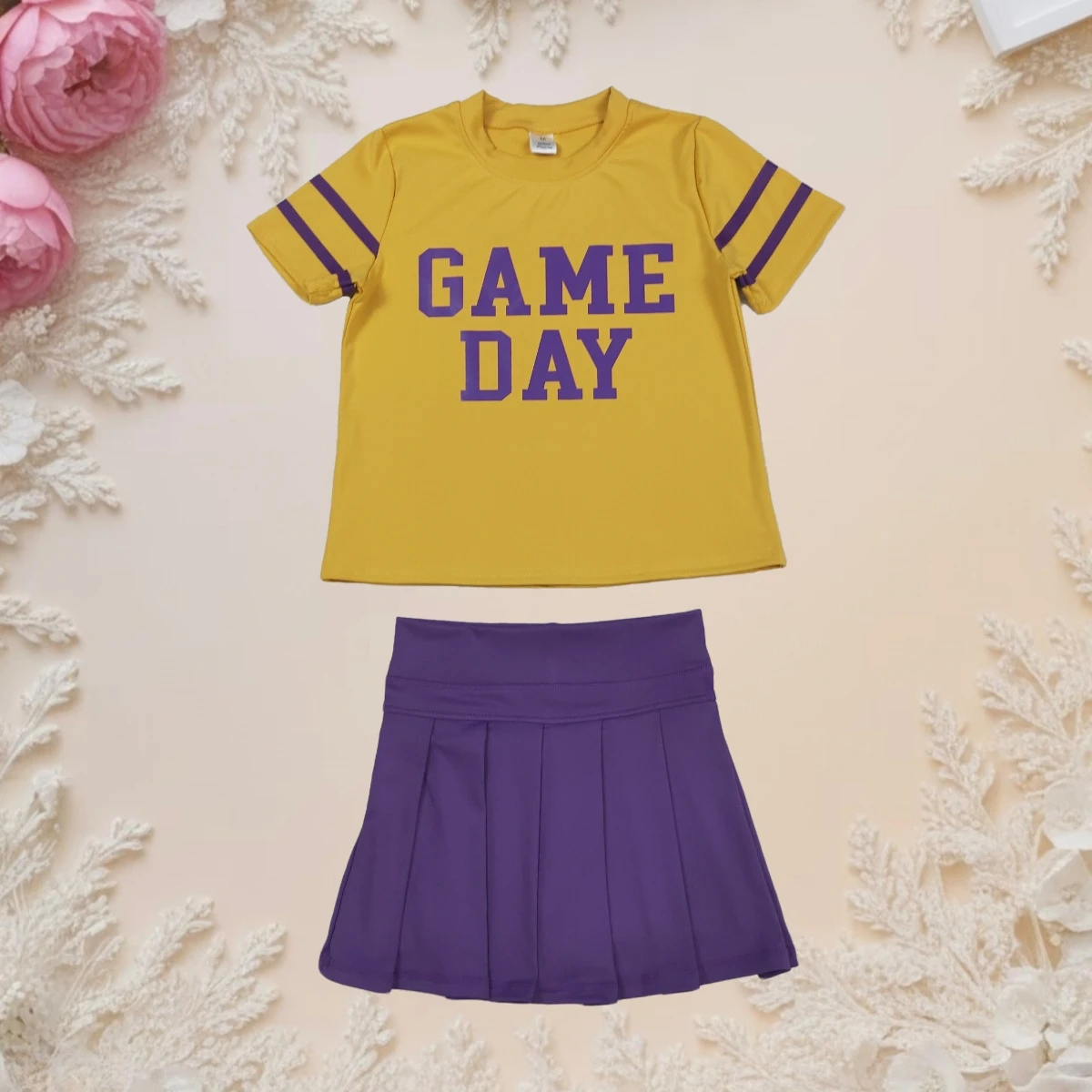 Toddler Girl Cheerleading Outfit Game Day Print Top with Pleated Mini Skirt Active Skort Baby Kids Team Sports Clothing Hot Sale
Toddler Girl Cheerleading Outfit Game Day Print Top with Pleated Mini Skirt Active Skort Baby Kids Team Sports Clothing Hot Sale