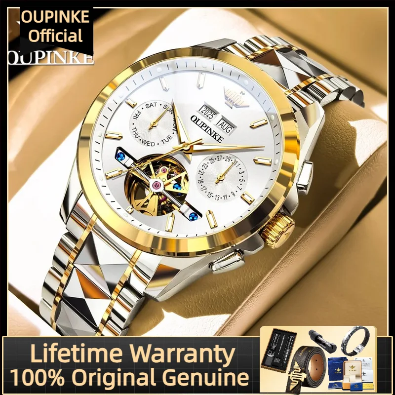 OUPINKE 3290 Original Genuine Watch Men Flywheel Date Chronograph High Quality Tungsten steel Strap Sapphire Mirror Male Watches
OUPINKE 3290 Original Genuine Watch Men Flywheel Date Chronograph High Quality Tungsten steel Strap Sapphire Mirror Male Watches