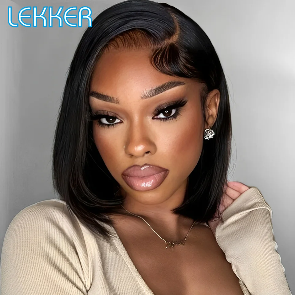 Lekker Black Short Straight Bob 13x1 C Lace Front 100% Human Hair Wigs For Women Brazilian Remy Hair 12" Bob Glueless Daily Wigs 
Lekker Black Short Straight Bob 13x1 C Lace Front 100% Human Hair Wigs For Women Brazilian Remy Hair 12" Bob Glueless Daily Wigs
