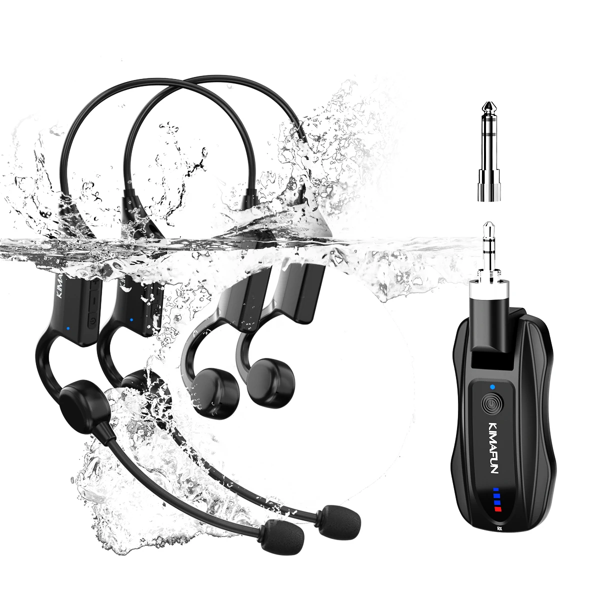 KIMAFUN IP67 Waterproof Wireless Headset Microphone 2.4G for Swimming Fitness Yoga Gym Teaching 2 People Mic for Speaker Laptop
KIMAFUN IP67 Waterproof Wireless Headset Microphone 2.4G for Swimming Fitness Yoga Gym Teaching 2 People Mic for Speaker Laptop