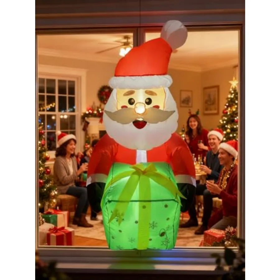 3.5FT Window Inflatble Decor- Christmas Santa Claus with Green Gift Box - LED Lighted Blow-Up Outdoor Yard Decoration for Lawn,
3.5FT Window Inflatble Decor- Christmas Santa Claus with Green Gift Box - LED Lighted Blow-Up Outdoor Yard Decoration for Lawn,
