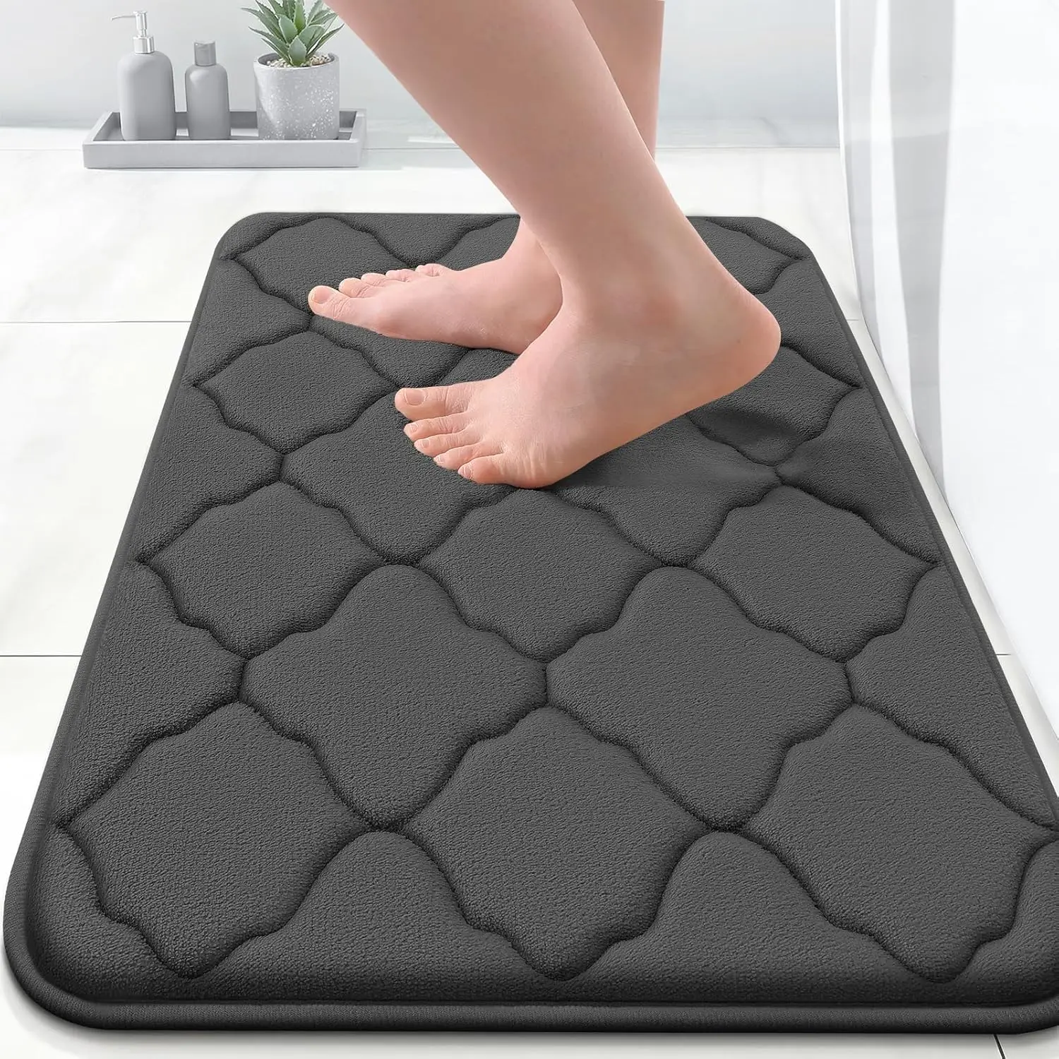 Memory Foam Bath Mat 24x16, Ultra Soft Absorbent Bathroom Rug with Non-Slip Backing, Machine Washable Carpet for Tub Shower
Memory Foam Bath Mat 24x16, Ultra Soft Absorbent Bathroom Rug with Non-Slip Backing, Machine Washable Carpet for Tub Shower