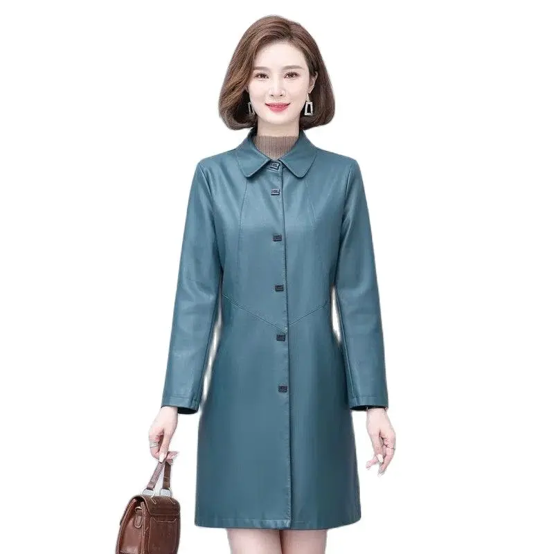 Women PU Leather Jacket Spring Autumn Winter Mid-length Female Faux Leather Windbreaker Korean Loose Large Size 5XL Leather Coat
Women PU Leather Jacket Spring Autumn Winter Mid-length Female Faux Leather Windbreaker Korean Loose Large Size 5XL Leather Coat