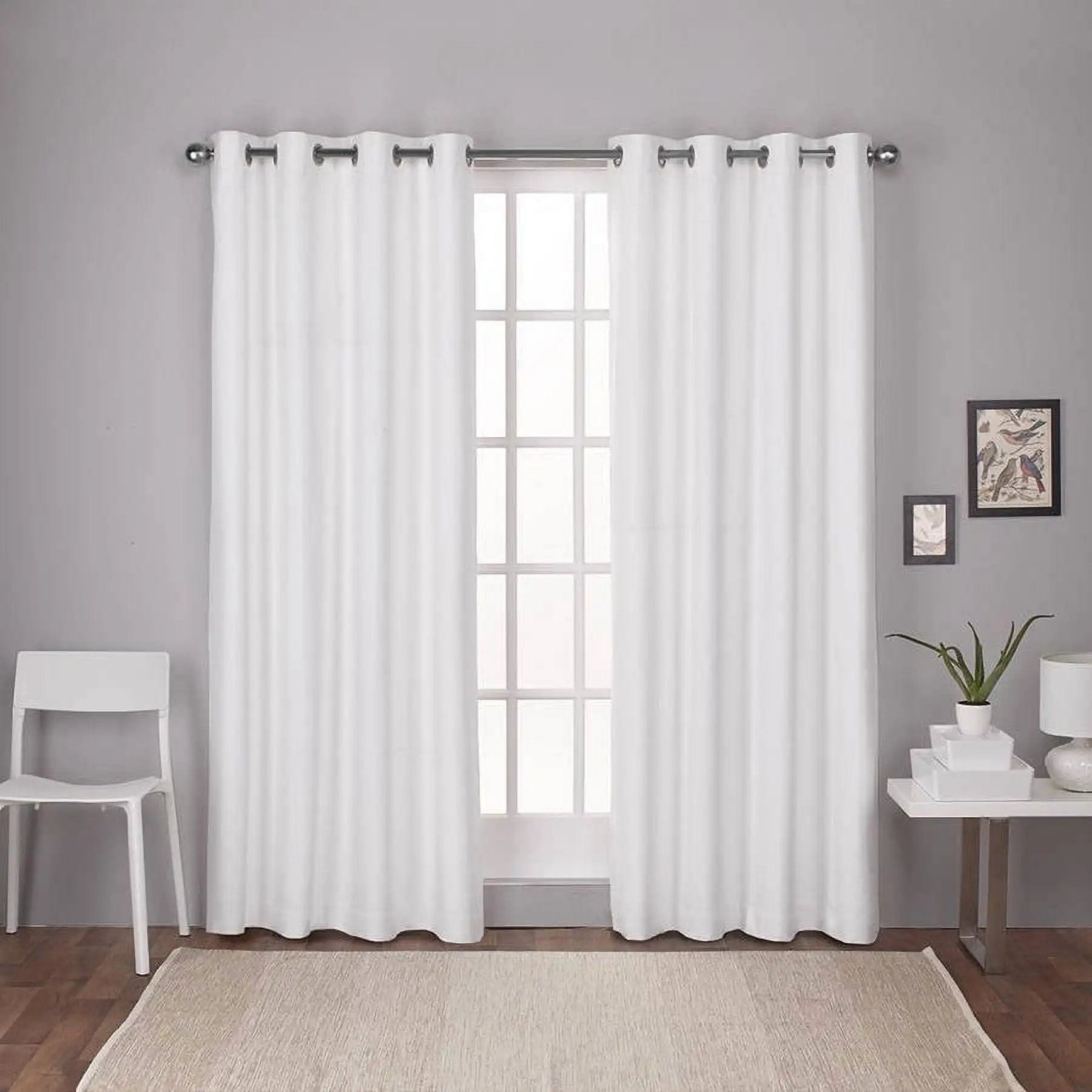 London Textured Linen Room Darkening Blackout Grommet Top Curtain Panel Pair, 54"x84", Winter White
London Textured Linen Room Darkening Blackout Grommet Top Curtain Panel Pair, 54"x84", Winter White