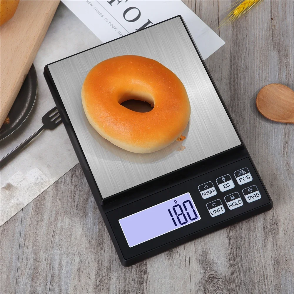 Digital Precision Kitchen Scale with PCS Counting Function 0.1g High Accuracy Stainless Steel Weighing Scale LCD Backlight Tare
Digital Precision Kitchen Scale with PCS Counting Function 0.1g High Accuracy Stainless Steel Weighing Scale LCD Backlight Tare