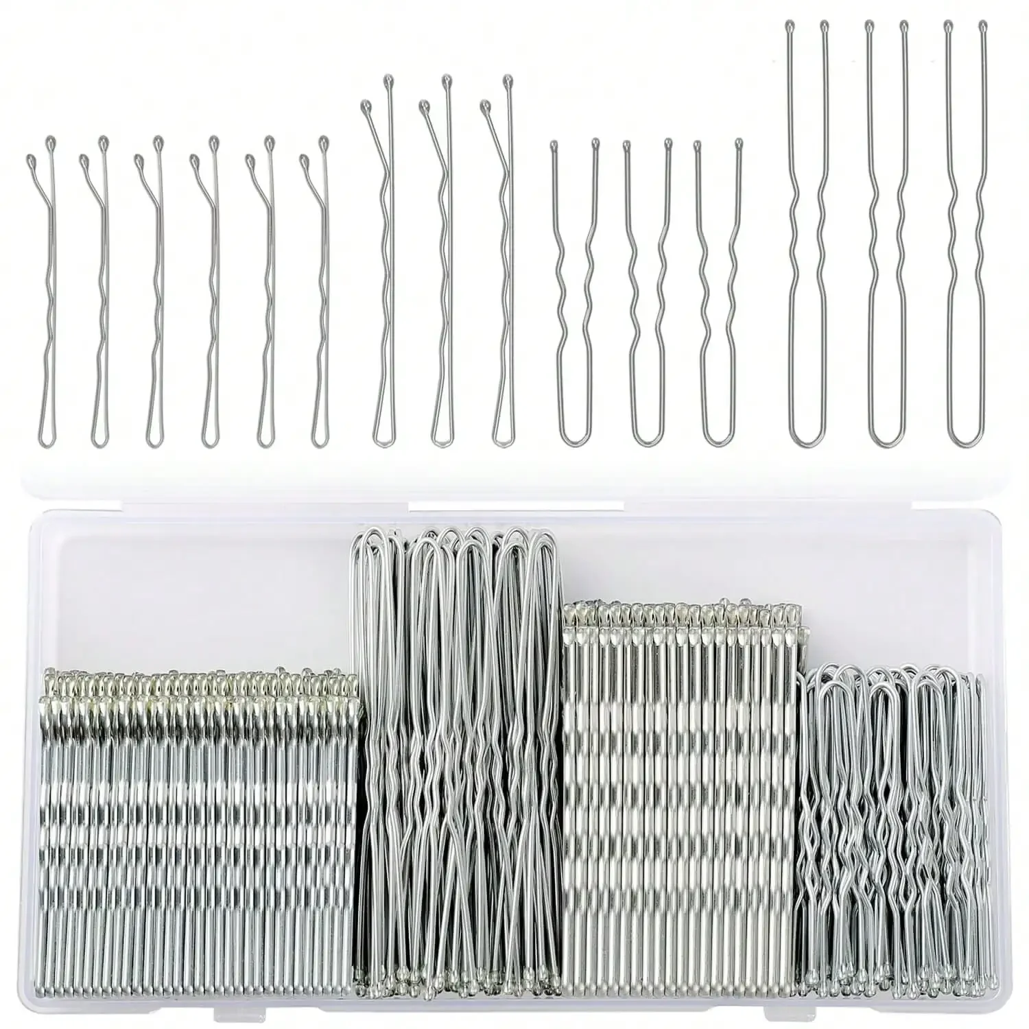 250 Pcs Silver Hair Pins Set, 2 Inch & 2.4 Inch Wavy Bobby Pins For Gray White Hair, U Shaped Hair Pins 2 Inch & 2.8 Inch For Buns, Smooth Anti Slip Hair Accessories For All Hair Types
250 Pcs Silver Hair Pins Set, 2 Inch & 2.4 Inch Wavy Bobby Pins For Gray White Hair, U Shaped Hair Pins 2 Inch & 2.8 Inch For Buns, Smooth Anti Slip Hair Accessories For All Hair Types
