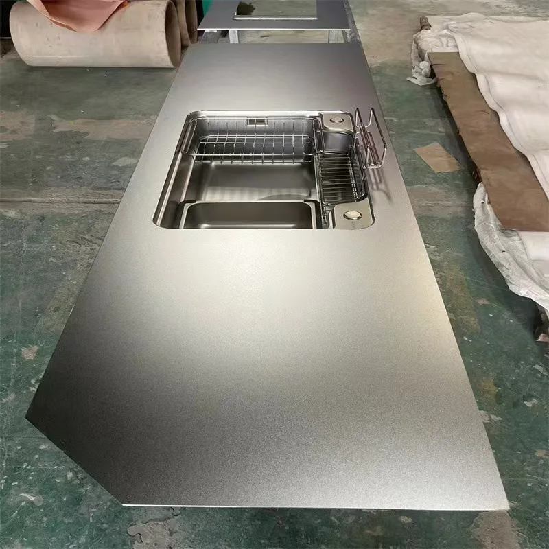 304 stainless steel snow crystal steel plate countertop solid 5-30M sandblasting pattern scratch-proof desktop kitchen island
304 stainless steel snow crystal steel plate countertop solid 5-30M sandblasting pattern scratch-proof desktop kitchen island