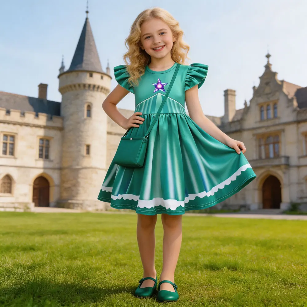 New Movie Super Princess Rosalina Cosplay Costume Kids Elegant Green Dress Children's Clothes Halloween Party Rosalina Outfit
New Movie Super Princess Rosalina Cosplay Costume Kids Elegant Green Dress Children's Clothes Halloween Party Rosalina Outfit