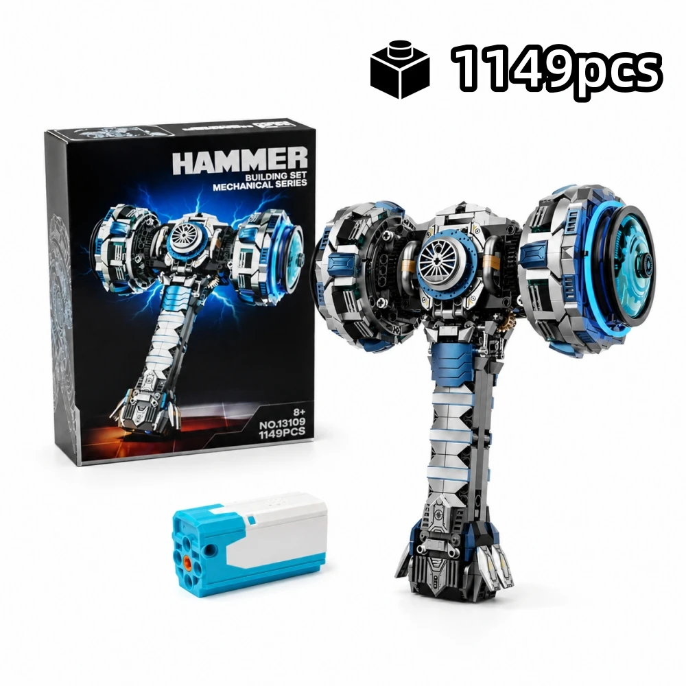 Motorized Technical Building Blocks, 1149Pcs Electric Thor Hammer Mechanical MOC Model Bricks, Summer Vacation Gift
Motorized Technical Building Blocks, 1149Pcs Electric Thor Hammer Mechanical MOC Model Bricks, Summer Vacation Gift