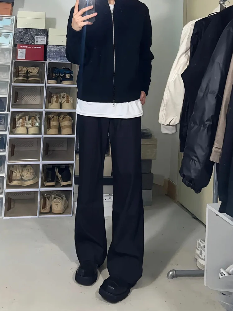 Black Fleece Lined Men's Straight Leg Suit Pants Spring Autumn Casual Fashion Brand Loose Fit Elastic Waist Straight Tube
Black Fleece Lined Men's Straight Leg Suit Pants Spring Autumn Casual Fashion Brand Loose Fit Elastic Waist Straight Tube