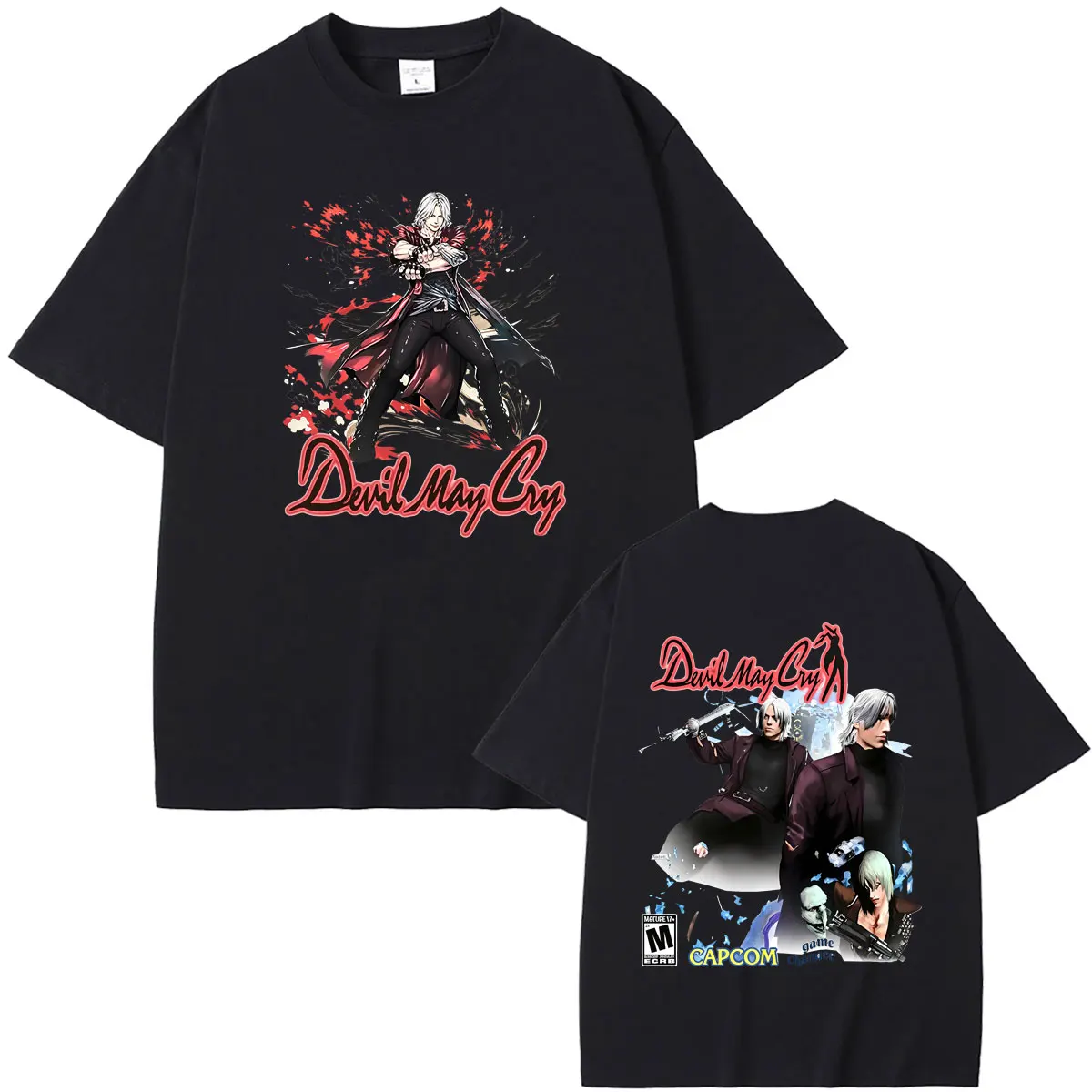 Game Devil May Cry Dante Double Sided Print T-shirt Men Women Gothic Retro Oversized T Shirts Men's Fashion Hip Hop Streetwear
Game Devil May Cry Dante Double Sided Print T-shirt Men Women Gothic Retro Oversized T Shirts Men's Fashion Hip Hop Streetwear