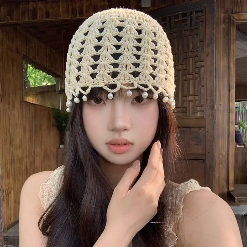Casual Sweet Crochet Hollow Knitted Hat Bohemian Style Beads Tassels Knit Beanies Thin Korean Ethnic Style Hat Outdoor
Casual Sweet Crochet Hollow Knitted Hat Bohemian Style Beads Tassels Knit Beanies Thin Korean Ethnic Style Hat Outdoor