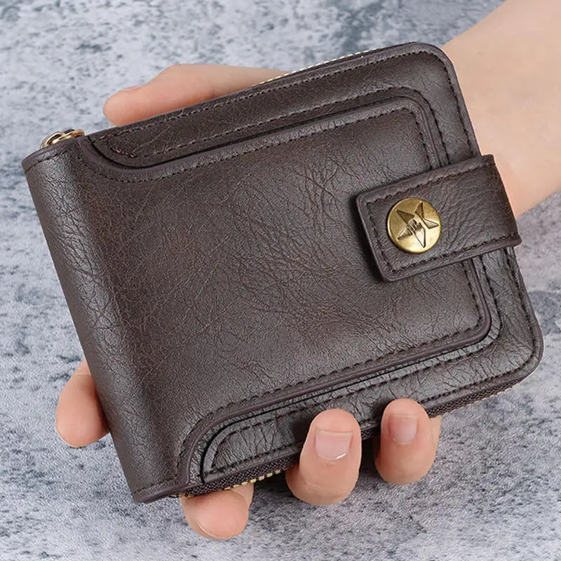 Men's Wallet Made of PU Zipper Around Money Purse Men's Short Wallet Horizontal Zipper Multifunctional Card Buckle Coin Purse
Men's Wallet Made of PU Zipper Around Money Purse Men's Short Wallet Horizontal Zipper Multifunctional Card Buckle Coin Purse