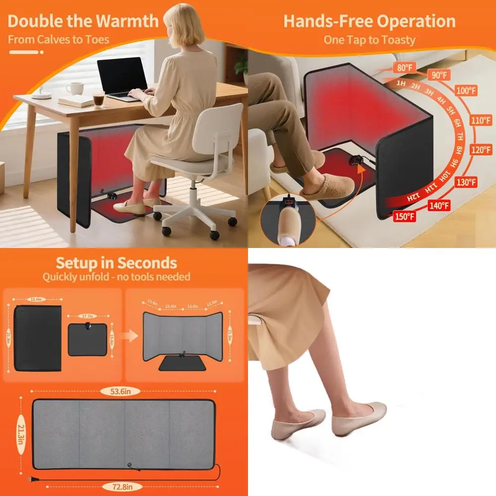 Compact Desk Heater for Office, Quiet, 8-Setting, Timer, Auto-Off, Energy-Saving Foot Warmer
Compact Desk Heater for Office, Quiet, 8-Setting, Timer, Auto-Off, Energy-Saving Foot Warmer
