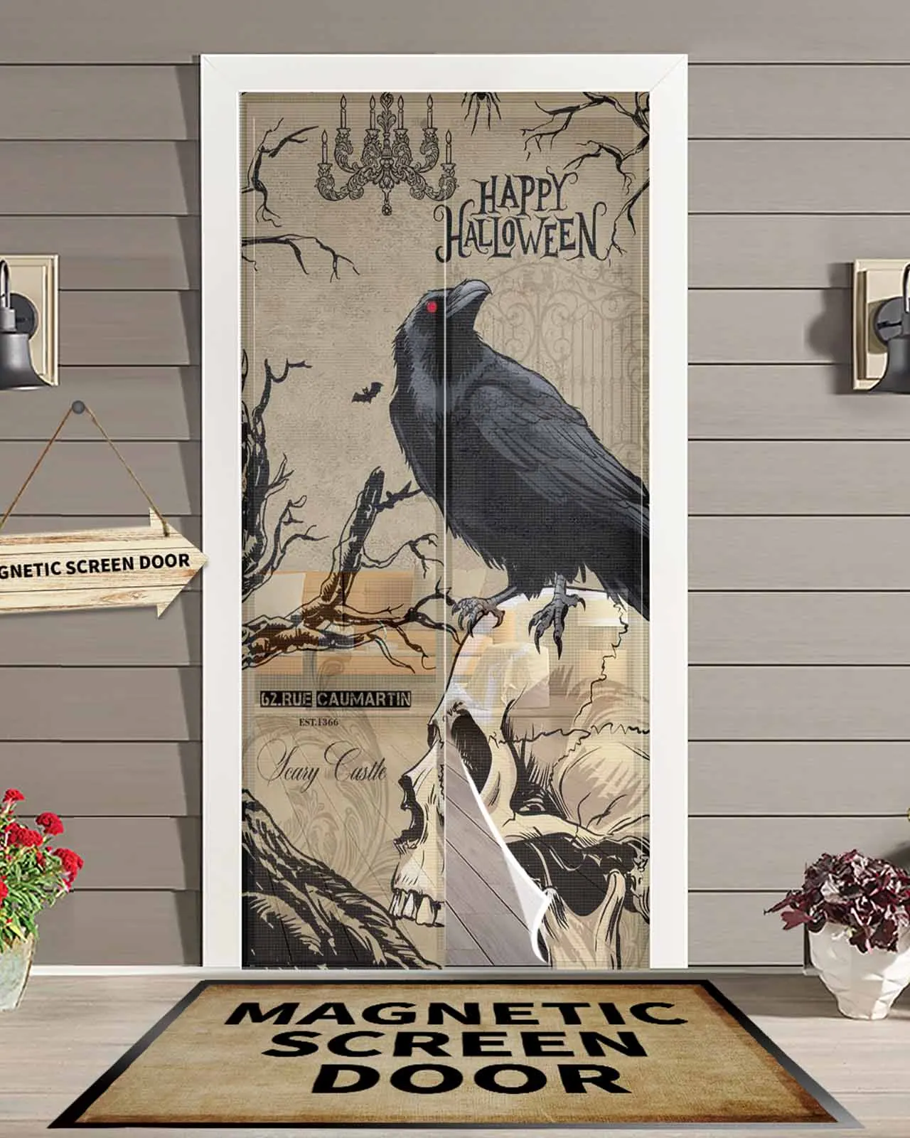 Halloween Skull Head Crow Magnetic Door Curtain Living Room Bedroom Home Anti-mosquito Screen Door Curtain
Halloween Skull Head Crow Magnetic Door Curtain Living Room Bedroom Home Anti-mosquito Screen Door Curtain