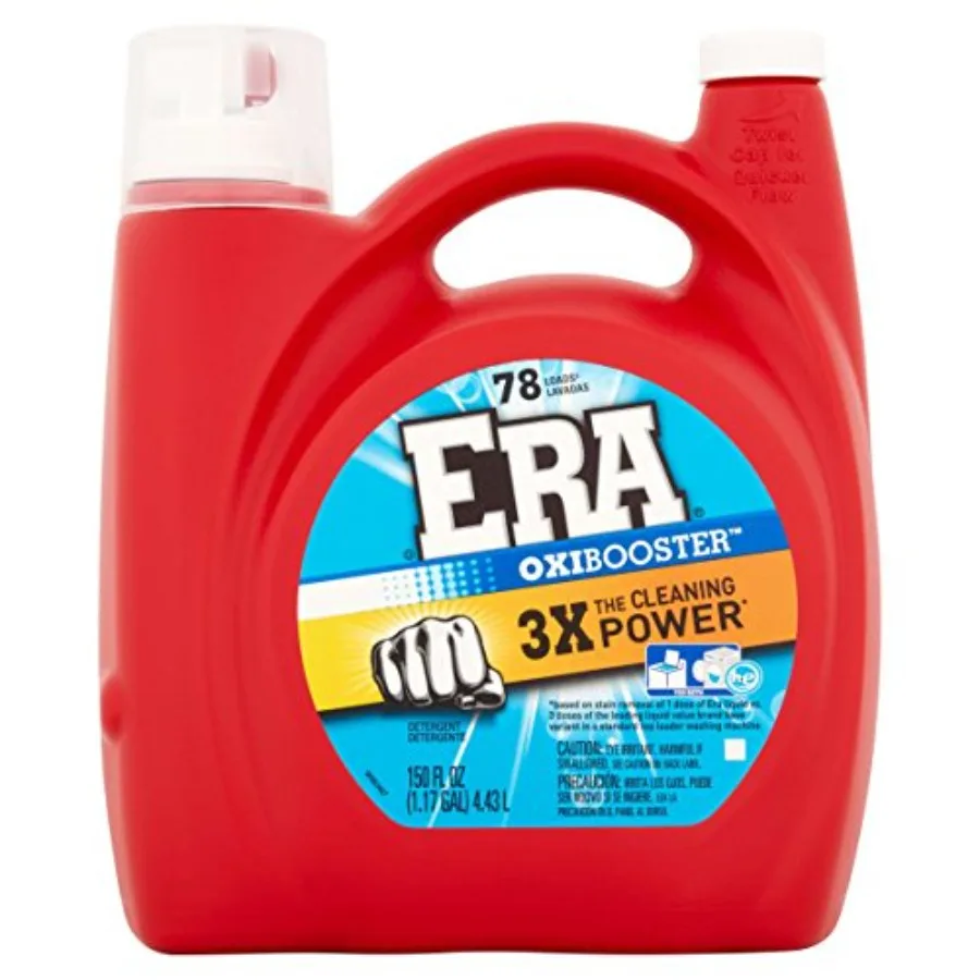 Era 3X Oxibooster High Efficiency Liquid Laundry Detergent 78 Load, 150 Ounce
Era 3X Oxibooster High Efficiency Liquid Laundry Detergent 78 Load, 150 Ounce