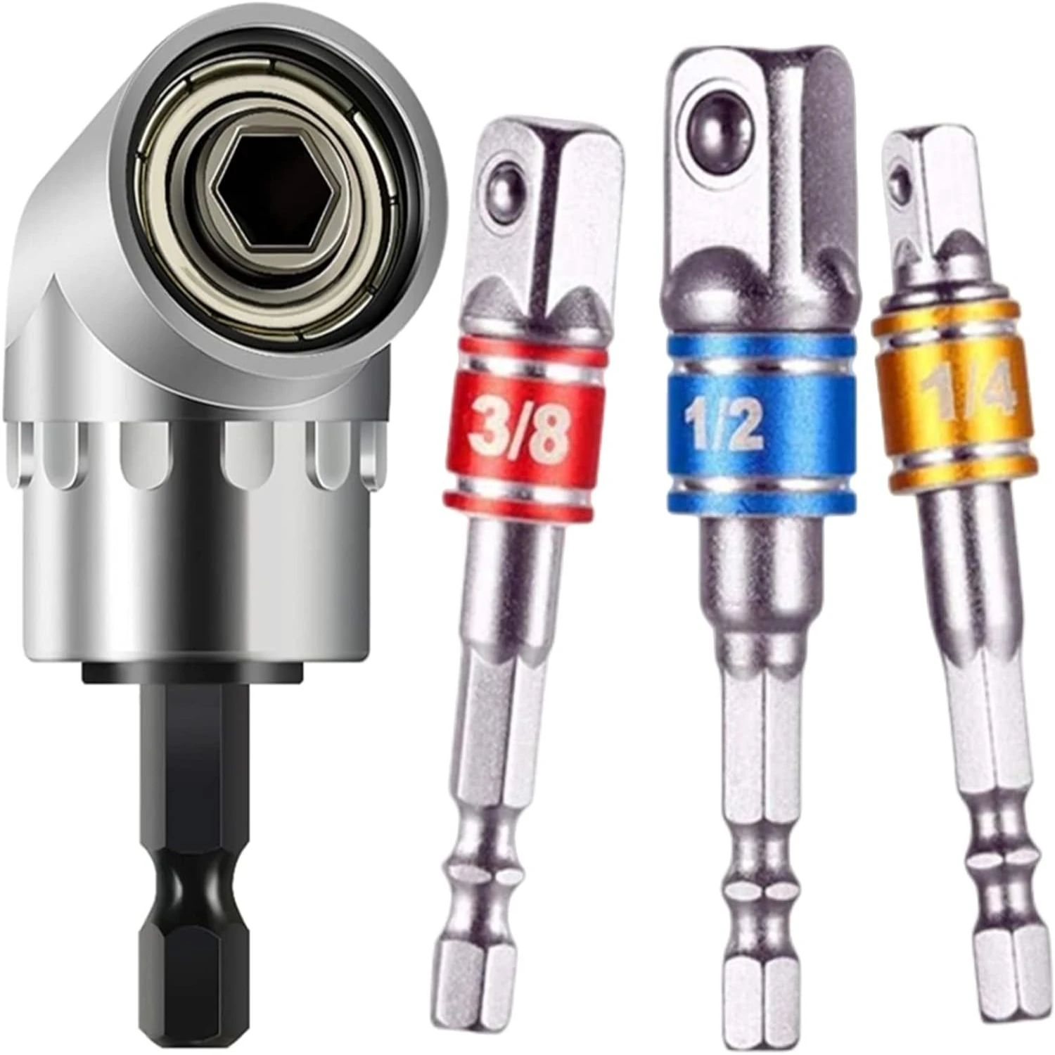 Durable and versatile impact grade heavy duty hex socket adapter drill bits set with 105° right angle drill bit - socket wrench
Durable and versatile impact grade heavy duty hex socket adapter drill bits set with 105° right angle drill bit - socket wrench