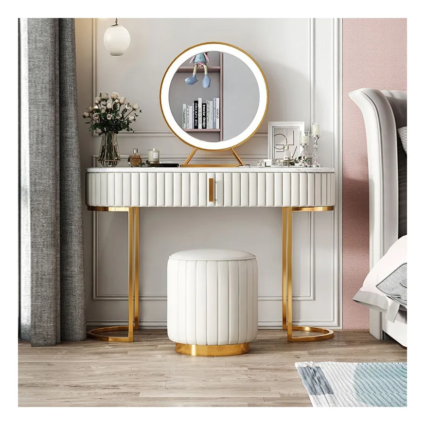 Luxury Dressing Table Furniture Bed Room Marble Dressing Table With Mirror And Stool
Luxury Dressing Table Furniture Bed Room Marble Dressing Table With Mirror And Stool